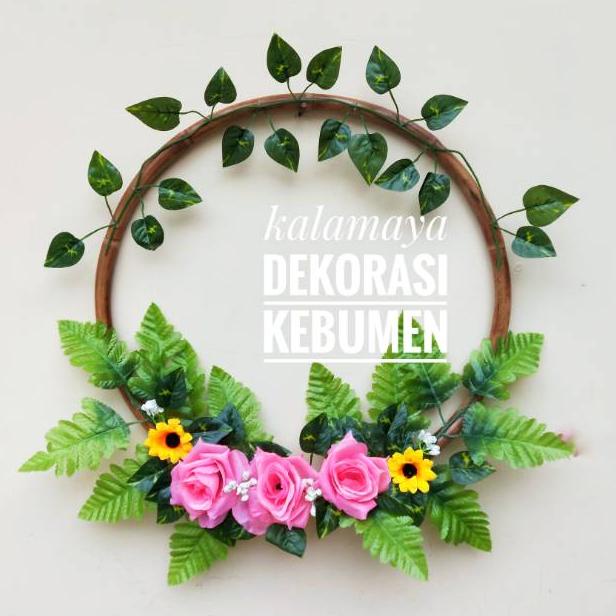 Ring Rotan Decor Lingkaran Hiasan Backdrop Engagement Pernikahan Bunga Artificial Rustic