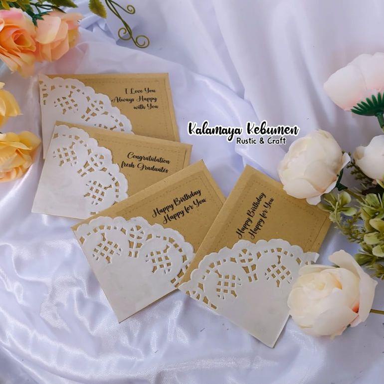 Amplop Vintage Souvenir Ucapan Hang Tag Gretting Card Dolly Paper Hampers Kartu Terima Kasih Grettin