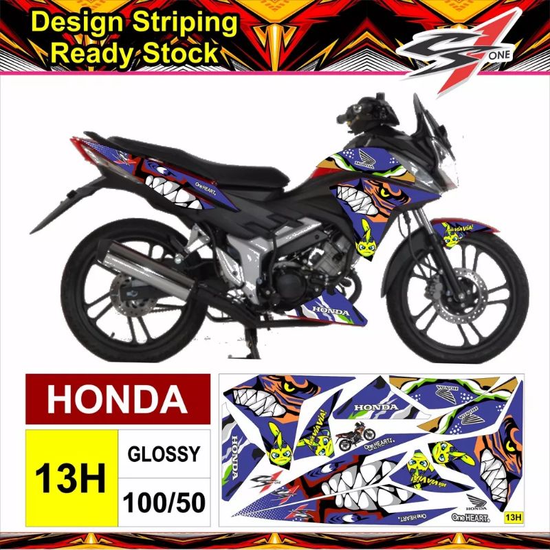(Bisa COD) Decal honda cs1 stiker motif ikan hiu striping variasi CS1 one aksesoris motor Honda