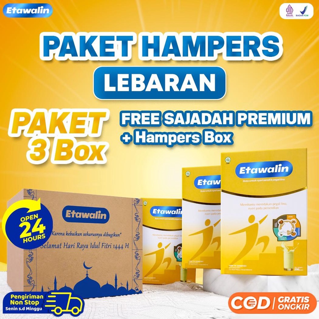 

[New] Paket 3 Etawalin Free Hampers Paket Anti Tulang Keropos Susu Kambing Etawa Tingkatkan Kepadatan & Kesehatan Tulang Sendi Susu Anti Asam Urat Rematik Reumatik Nyeri Sendi 250gr Non COD