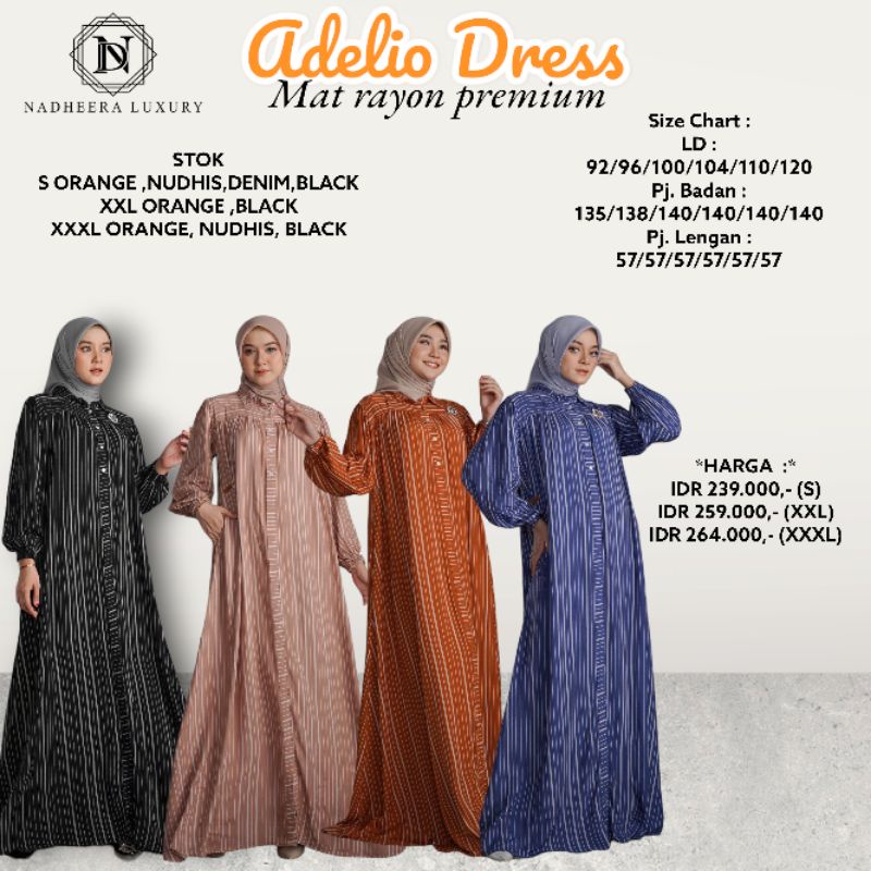 GAMIS SALUR✅GAMIS NYAMAN✅ADELIO DRESS BY NADHEERA LUXURY ✅ VIRAL ✅ TERBARU ✅