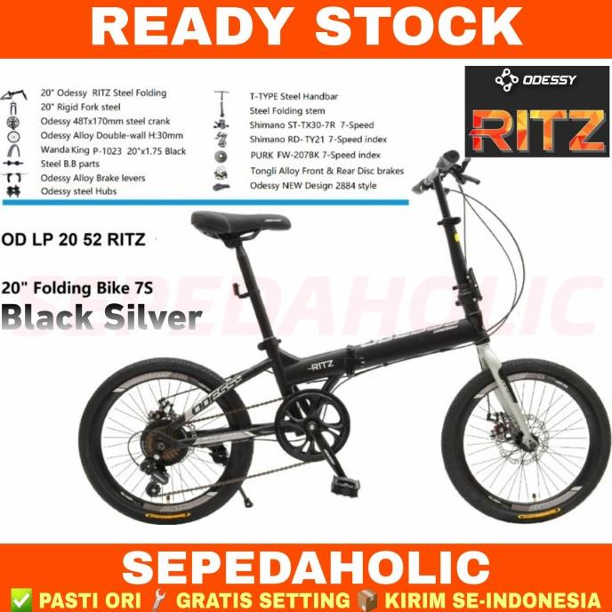 Sepeda Lipat 20 Inch Odessy 20 52 Ritz Shimano Original 7 Speed