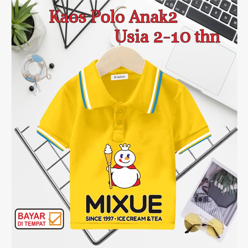 ((IB))KAOS ANAK2 KERAH POLO/MIXUE DIGITAL SABLON