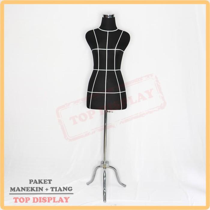 Terlaris Manekin Pola Hitam + Kaki Besi | Manekin Jahit | Patung Pola | Manekin