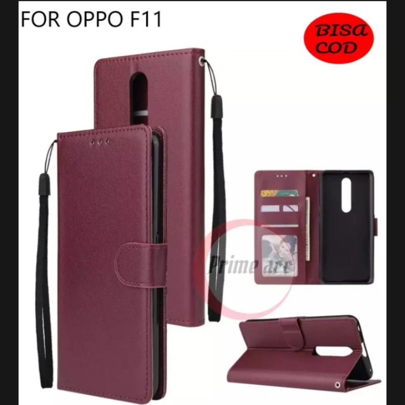 LEATHER CASE FLIP UNTUK OPPO F11 FLIP WALLET KULIT OPPO F11 CASING DOMPET KULIT UNTUK OPPO F11