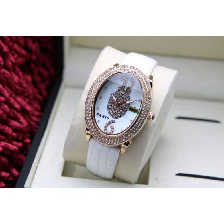 jam wanita cartier ring permata tali kulit ,best seler