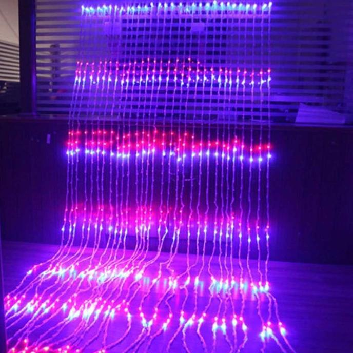 Lampu Hias Dekorasi Model Hujan Air Terjun Untuk Kamar Tirai Jendela