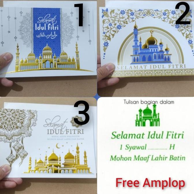 

kartu ucapan selamat idul fitri lebaran dengan amplop putih