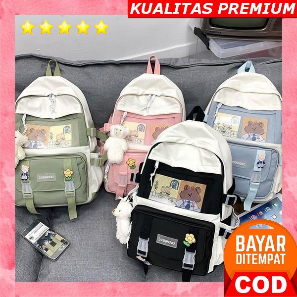Tas Melody Tas Ransel Wanita Tas Sekolah Fashion Tas Anak Backpack Bag Hewan Warna Pink Kelinci Anak