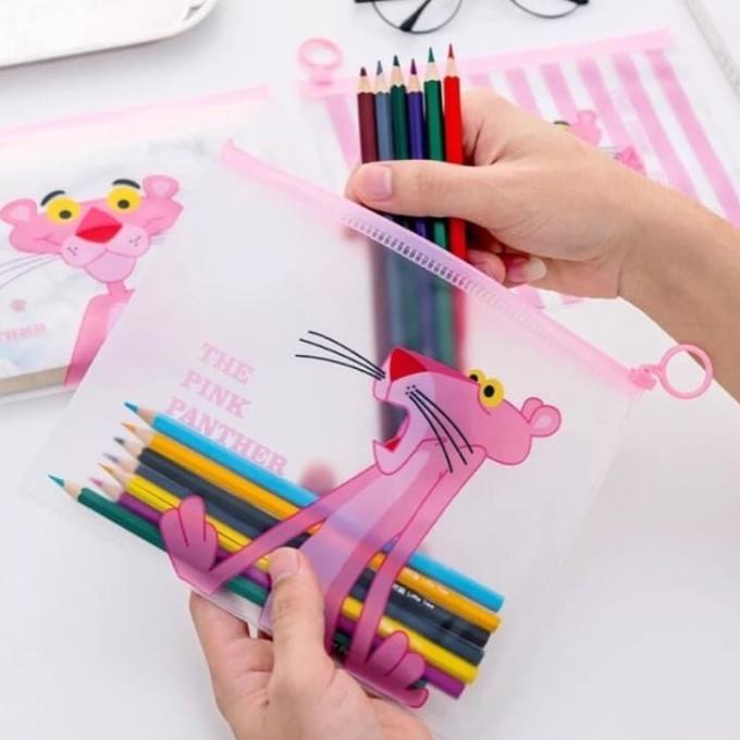 

TEMPAT PENSIL PULPEN ZIPPER BAG ZIP LOCK STORAGE TEPAK PINK PANTHER | SERBU