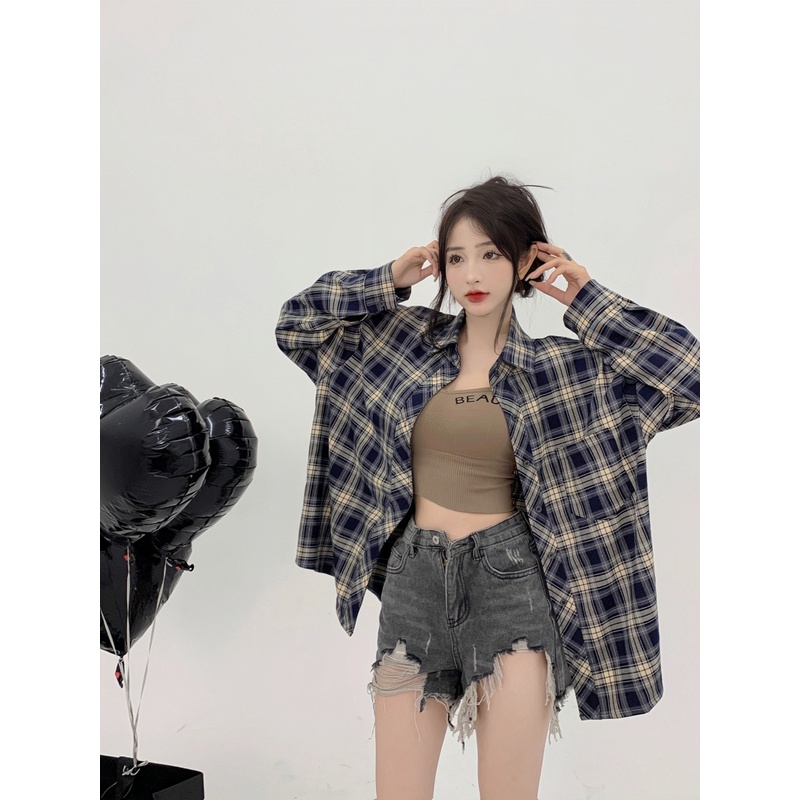 ✶❍▧Dipotong Atasan Gaya Korea Tipis Lengan Panjang Longgar Musim Panas Perlindungan Matahari Kemeja Mantel Jaket Panjang Wanita Olahraga Rompi Suspender set #COD