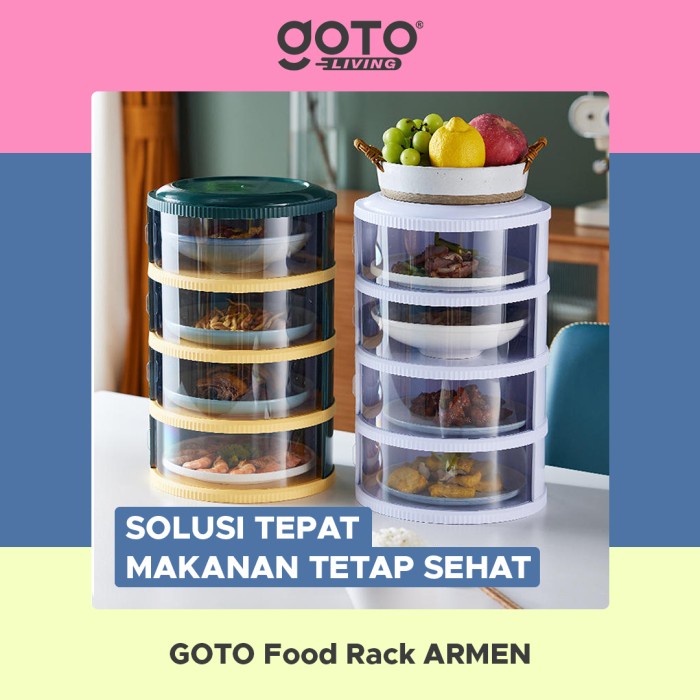 Tudung Saji Susun Penutup Makanan Tebal Anti Debu Murah Food Grade Cantik D4S4 Mewah Modern Model Ba