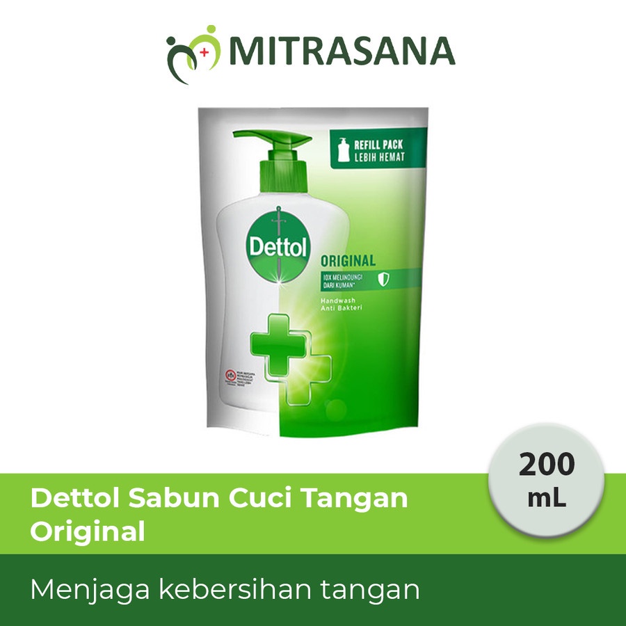 Dettol Sabun Cuci Tangan Original - 200 Ml Refill - Sabun Cuci Tangan Anti-Bakteri