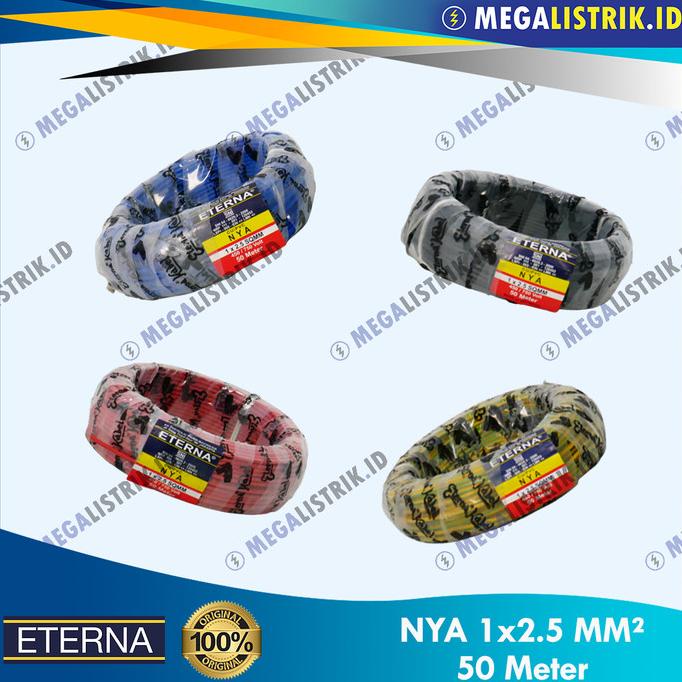 Eterna Kabel Listrik Kawat / Engkel / NYA 2.5 MM ( 50 Meter )