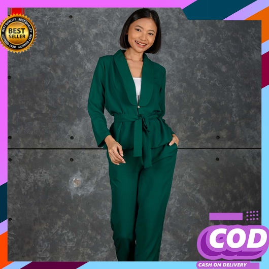 Setelan Blazer Wanita 1 Set Jumbo Import Terbaru Oneset Bleser Ngantor Elegan Viral Tiktok Jas Kerja
