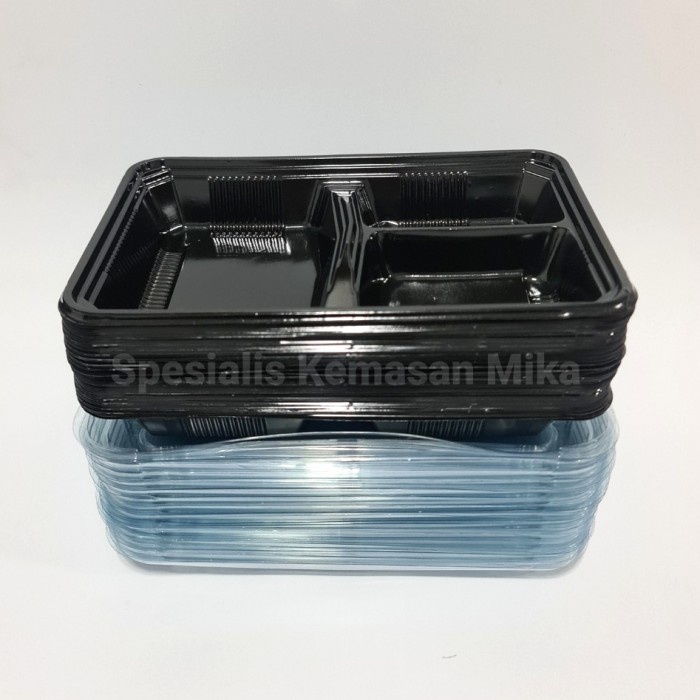 Yy0346 Tray Mika Bento Sekat 3 / Tray Bento 3 Sekat / Box Bento.