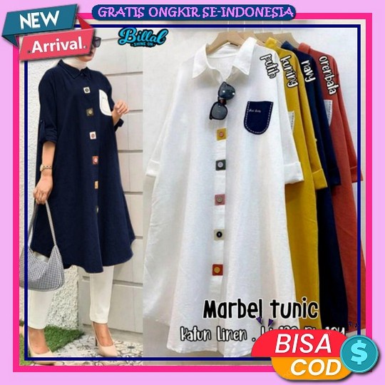 Tunik Wanita Terbaru 2023 Jumbo Blouse Korean Style Fashion Muslim Atasan Wanita Lengan Panjang Tuni