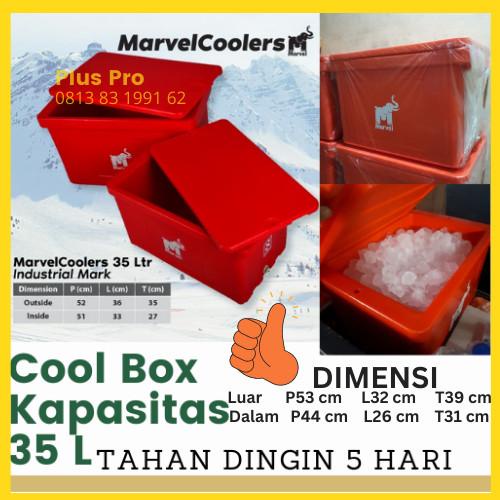 Cooling Cooler Box 50 L / Marvel Cool Es Batu Kristal Mancing Marina Coolbox