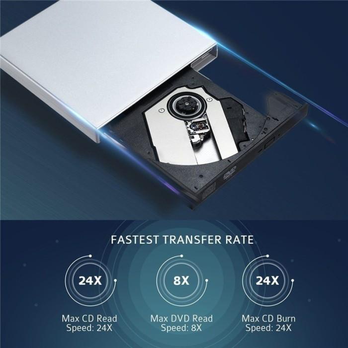 External Dvd Drive Slim Portable Optical Drive Writer Cd Rom