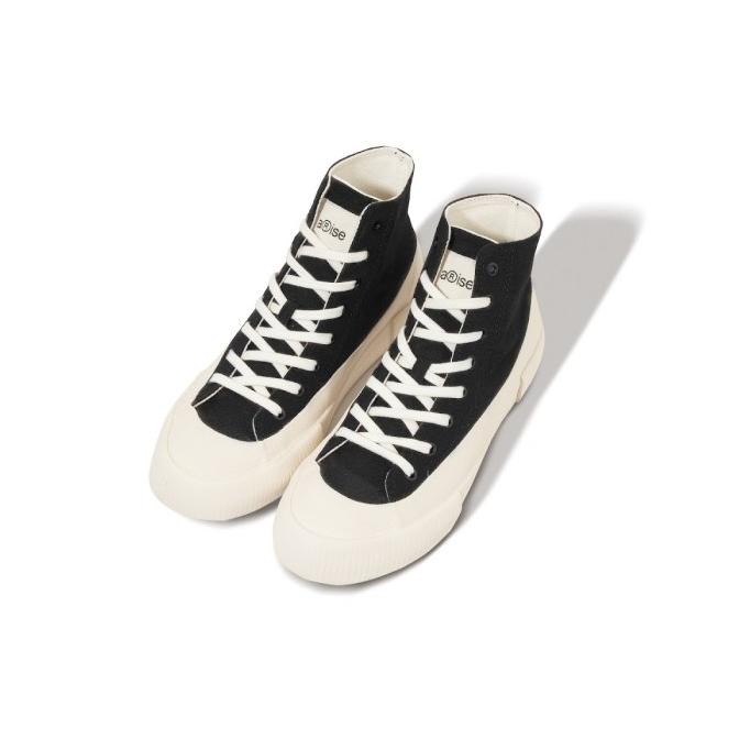 Best Seller Arise - Sepatu Hi Groov Canvas Black Sneakers Unisex Berkualitas