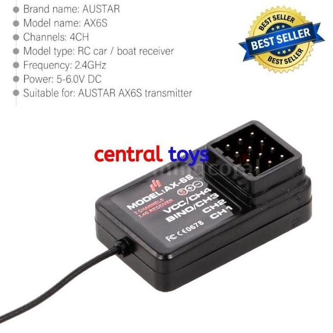 Must Have Receiver Austar Ax6S 4 Channel For Rc Car Rc Boat Rc Kapal Termurah