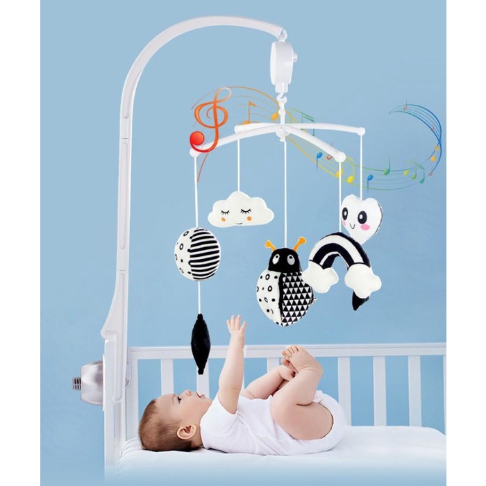 Terlaris Contrast Crib Musical | Baby Box Musical Crib | Musik Box Bayi