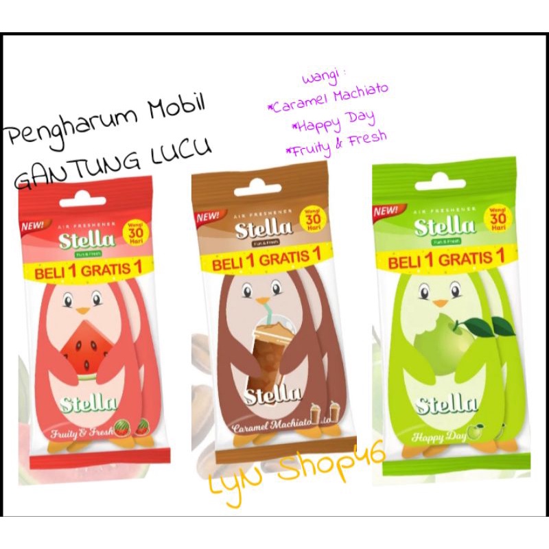 Stella Fun&amp;Fresh Penggharum Mobil(Beli 1 graris 1)