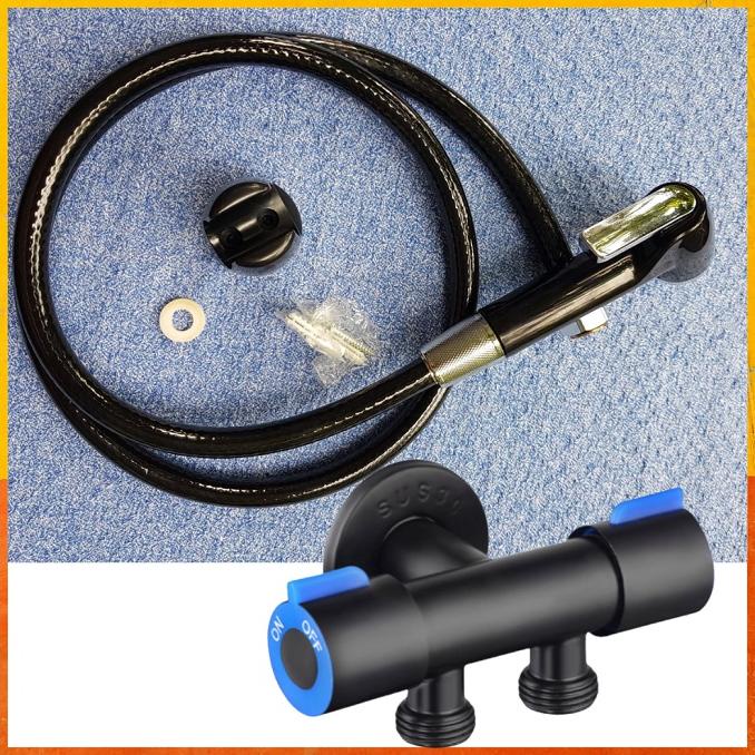 Jet Shower - Shower Closet - Stop Kran Single - kran cabang Hitam