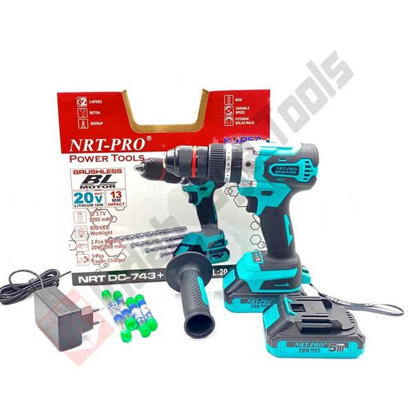 NRT PRO DC 743 SET/BOR BRUSHLESS TEMBOK 13 MM NRT 743 DC