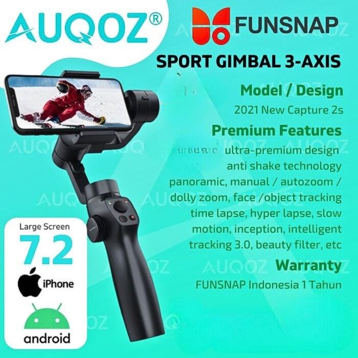 Terlaris Auqoz X Funsnap Sport Gimbal 3-Axis Stabilizer Kamera Hp Actioncam