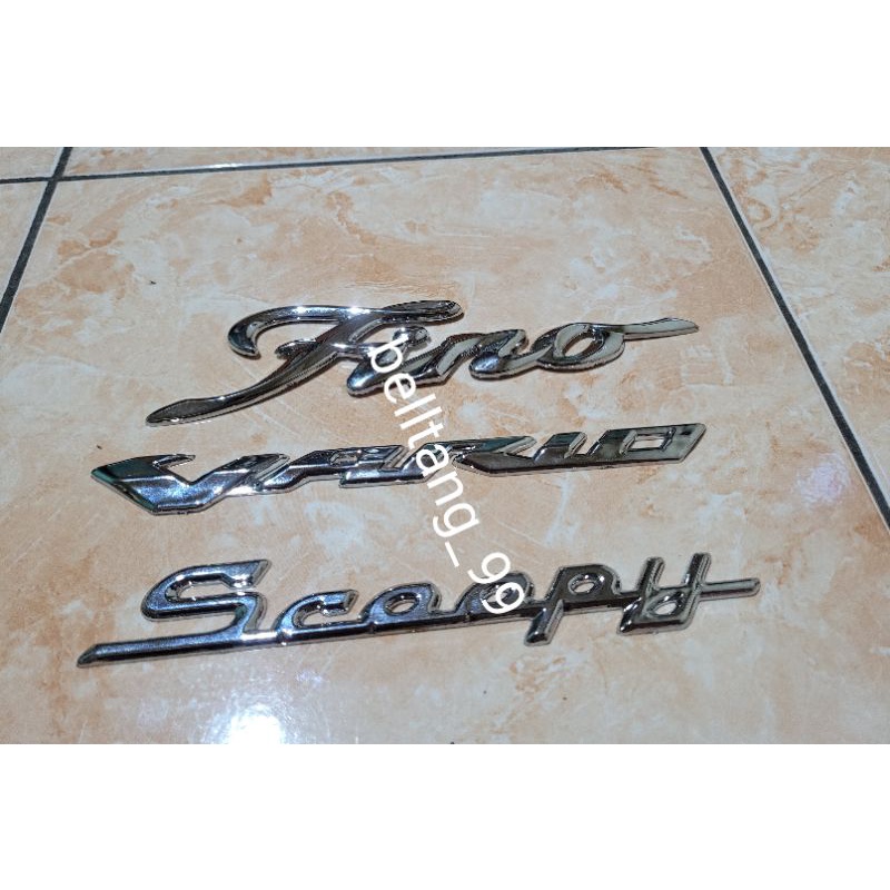 Logo emblem tulisan motor fino/ emblem tulisan motor vario/ emblem tulisan motor scoopy
