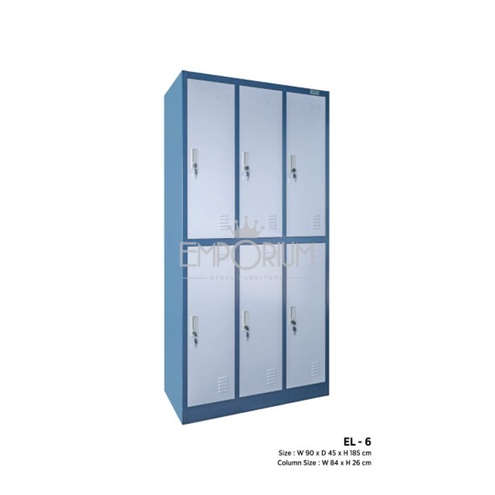LOCKER PLAT BESI 6 PINTU