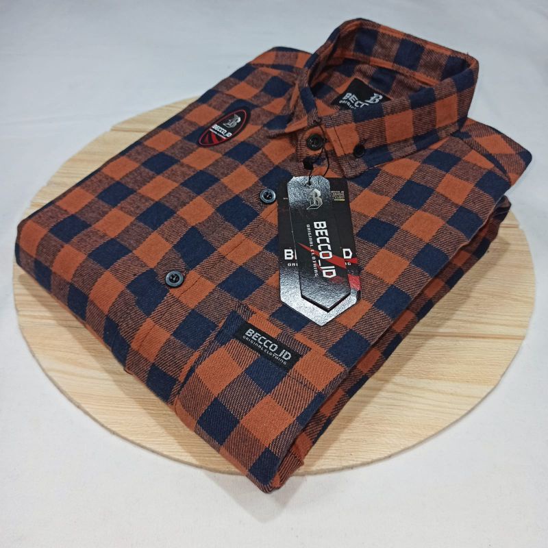 kemeja flanel lengan pendek pria - Kemeja flanel bahan import terbaru