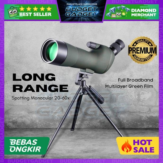 EYEBRE Teropong Teleskop Spotting Monocular Telescope + Tripod Kaki
