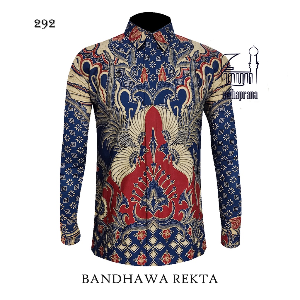 BATIK MAHAPRANA Motif Bandhawa Rekta Atasan Kemeja Batik Pria Lengan Panjang Full Furing MHP-292