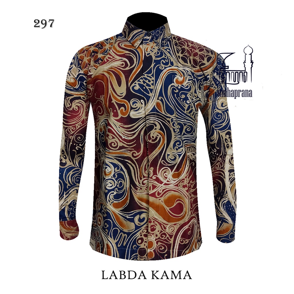 BATIK MAHAPRANA Motif Labda Kama Atasan Kemeja Batik Pria Lengan Panjang Full Furing MHP-297