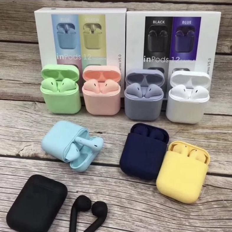 Baru - Headset Bluetooth Inpods 12 i12 TWS Macaron Earphone Bluetooth Simple Warna for Android dan i