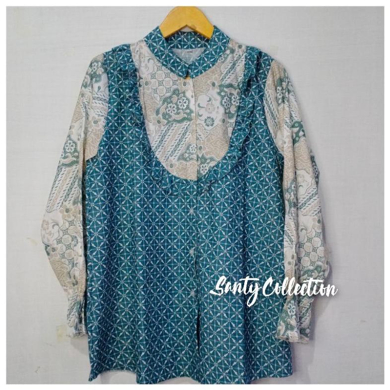 Terlaris Blouse Batik Wanita Seragam Kerja Kekinian ,,