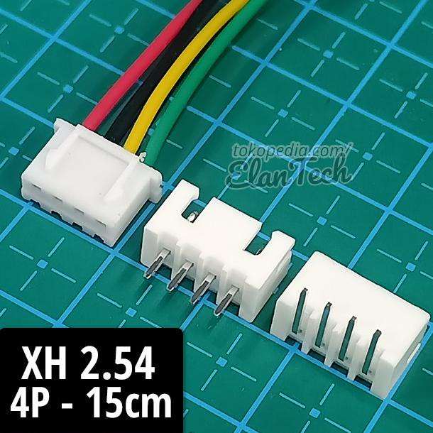 Konektor XH 2.54 4P Female Kabel AWG24 15cm Male Lurus Miring Elan73c Kualitas Baik