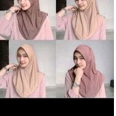 (Hamidah) Bergo Hamidah Jersey Pet Menutup dada/ Bergo sporty Hamidah pet Premium