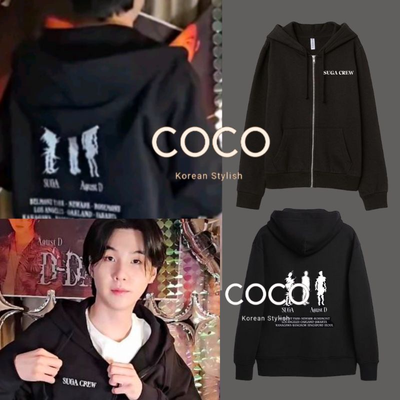 Hoodie jaket zipper suga yoongi agust d konser d-day versi suga crew paling murah cod haegeum amygda