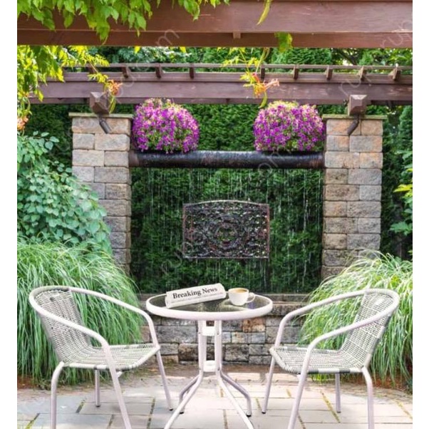 KURSI TERAS MEJA TERAS SET PUTIH /KURSI TERAS /MEJA CAFFE/MEJA BESI EL09I09A82L