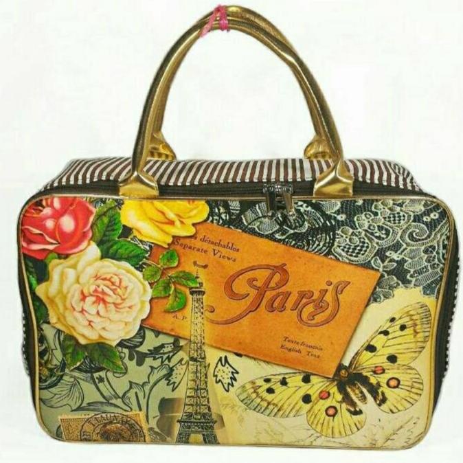 Tas Travel Paris Series Etalase Koper Baju Kanvas Besar Multifungsi
