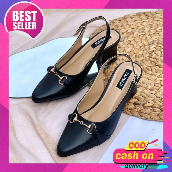 [P20Qa) ..Sendal Slop Kaca Zara || Sendal Hak Tahu., Hils Wanita Terb Sandal Wanita Heels Kaca Kris 