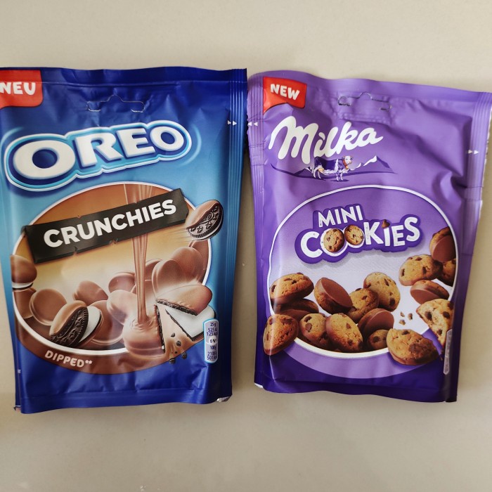 

oreo crunchies dipped or Milka Cookies