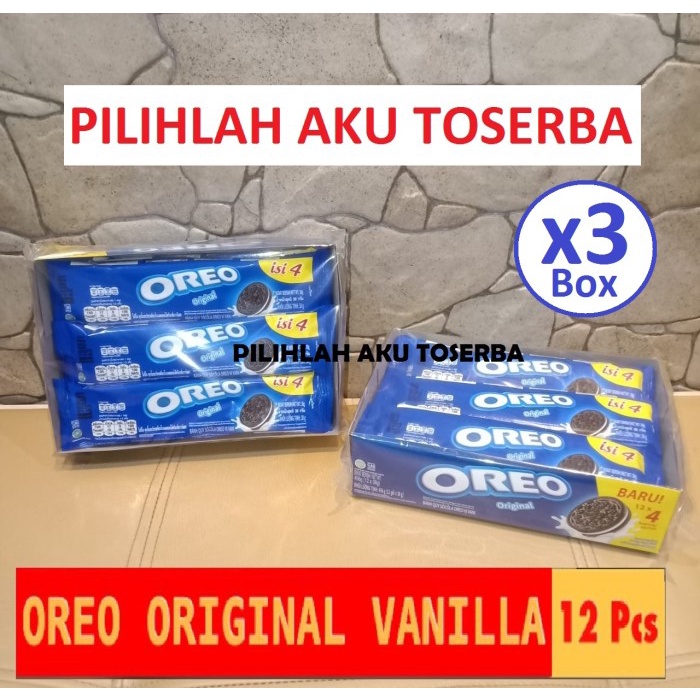 

Biskuit Oreo Original Krim Vanilla 12 x 38 gr ( HARGA PAKET 3 BOX )