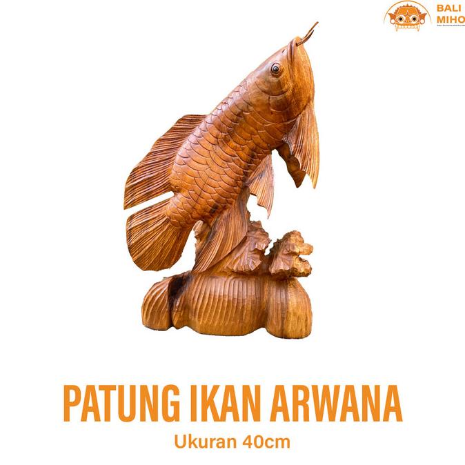 $$$$] Patung Ikan Arwana Kayu - Patung Ikan Kayu- Arwana Kayu Patung Arwana