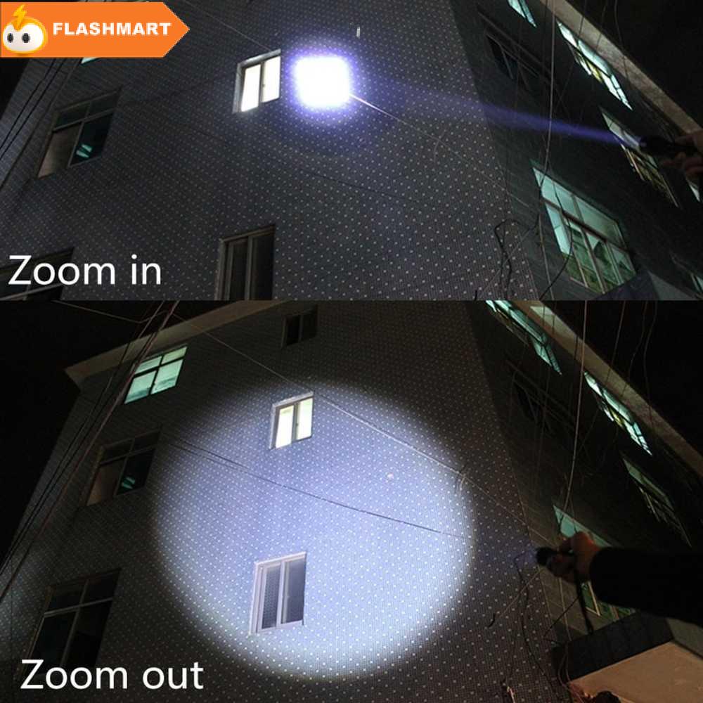FLASHMART Senter LED USB Rechargable Zoomable XML-T6 10000 Lumens - E18u