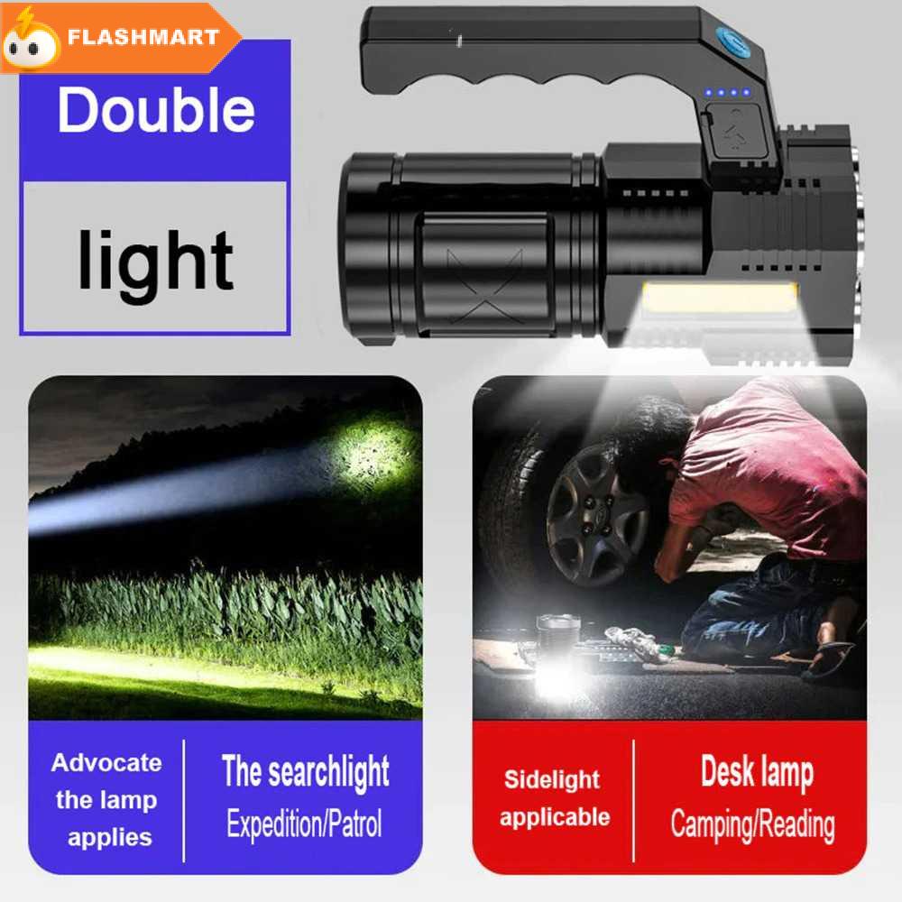 FLASHMART Senter Darurat Flashlight Rechargeable LED+COB 1200mAh - SL16
