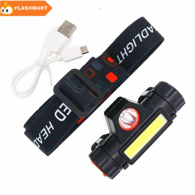 FLASHMART Senter Kepala LED Headlight USB Rechargeable Q5 + COB - LE022